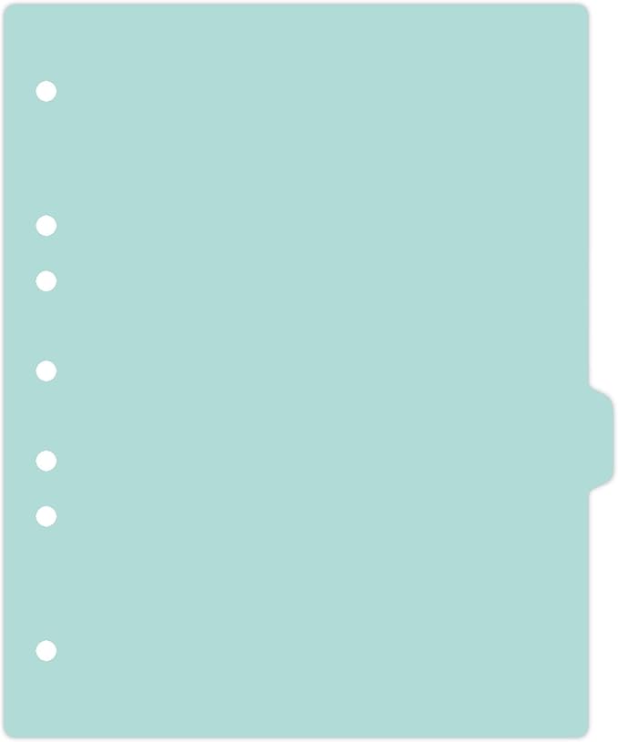 Carstens - Heavy Duty Plastic Ring Binder Dividers, Side Tab, 1/9 Cut, Tab 6 Position, US Letter, Aqua, Case of 50, (2618-15CS) - Ideal Medical Chart Dividers or Index Tabs for 3 Ring Binders