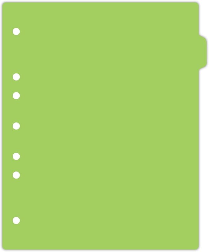 Carstens - Heavy Duty Plastic Ring Binder Dividers, Side Tab, 1/9 Cut, Tab 2 Position, US Letter, Lime, Case of 50, (2618-11CS) - Ideal Medical Chart Dividers or Index Tabs for 3 Ring Binders