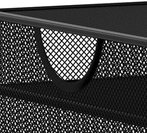 EasyPAG 14-Slot Mesh Desk File Organizer with Handle, Metal Frame Paper Tray for Classroom/Office/Home - Easy Assembly, Durable Tiered Sorter & A4/Letter Size, Black