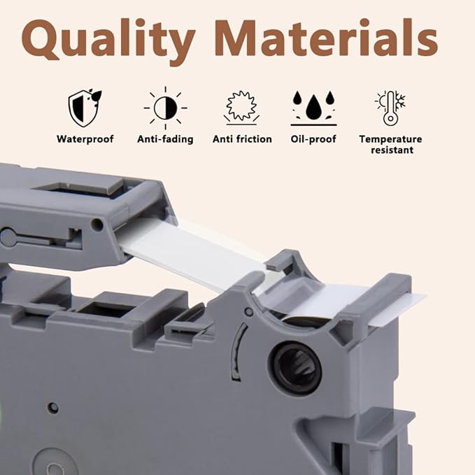 Hehua Tze Tz Tape 12mm 0.47 Laminated White on Clear Tape Compatible for Brother P-Touch Label Maker Tape TZe-135 TZe135 TZ-135 TZ135 for Ptouch PT D210 D220 D200 D610 H110, 1/2'' x 26.2ft, 3 Pack