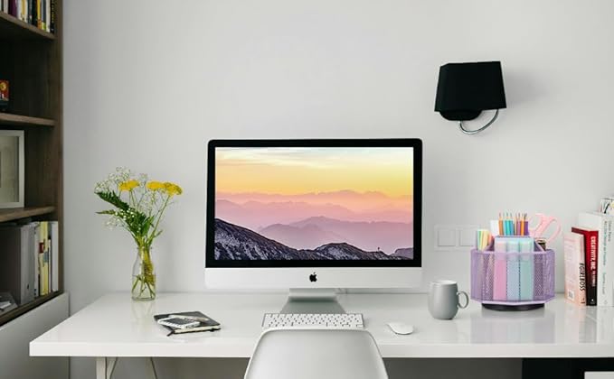 Exerz Desk Organiser/Mesh Desk Tidy Candy/Pen Holder/Multifunctional Organiser 360 Rotating