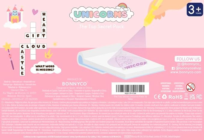 BONNYCO Invisible Ink Pen and Notebook Pack 16 Unicorn Party Favors for Kids, Magic Spy Pen Goodie Bags Stuffers for Kids, Unicorn Birthday Party Supplies, Goody Bag Stuffers | Return Gifts Prizes