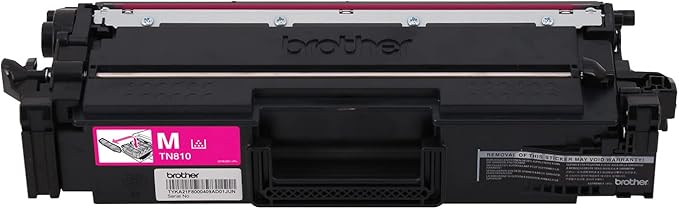Brother Genuine Standard Yield Toner Cartridge, TN810M, Replacement Magenta Toner, Page Yield Up to 6,500 Pages