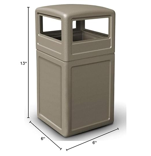 Commercial Zone-73290299PolyTec 42 Gallon Square Waste Container with Dome Lid Color: Beige