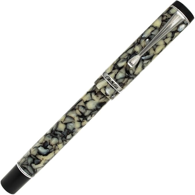 Conklin Duragraph Fountain Pen Cracked Ice - Fine Nib, Luxury Writing Instrument, Premium Resin Finish