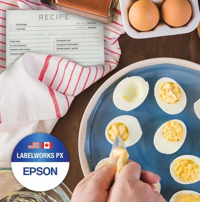 Epson LABELWORKS 218BMWPX Genuine PET (Polyester) Tape Cartridge - Black on Matte White Designer Craft Label Maker Tape - 3/4" (18MM) Wide, 26'