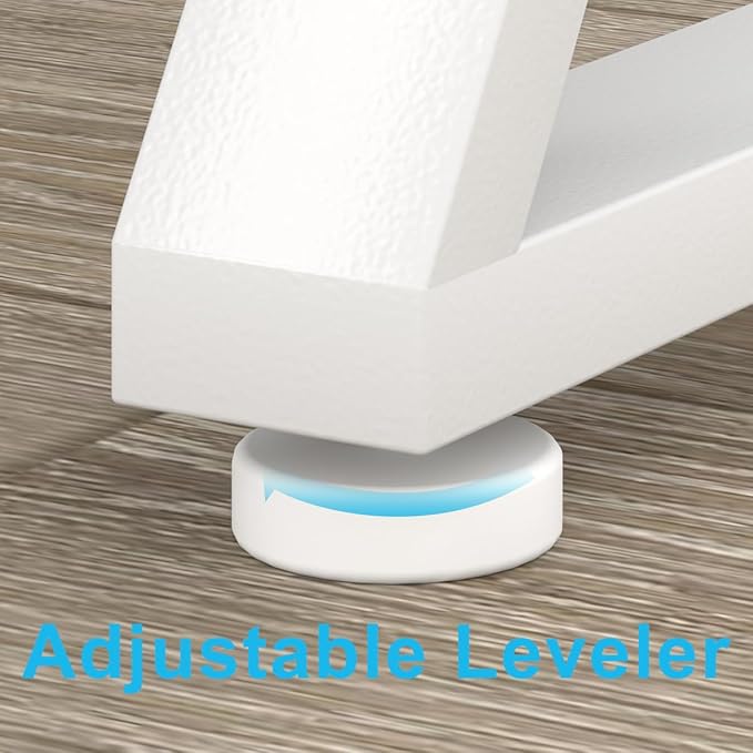 HSH 70 Inch Long White Computer Desk, Modern Large Executive Work Writing Study Gaming Desk for Home Office, Industrial Metal Wooden Two Person Desk Dual Monitor Workstation in Bedroom Living Room