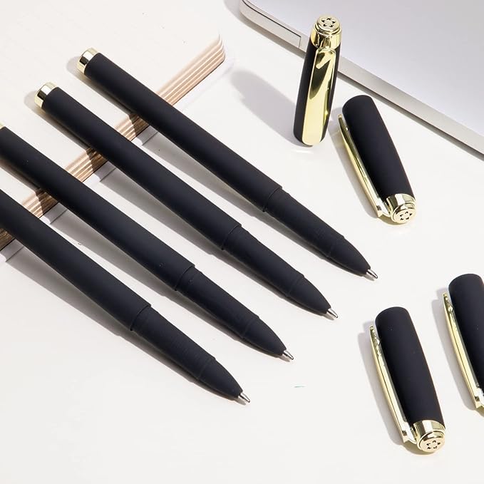 Black Ink Gel Pens, 1.0 mm Bold Point Pens,With Large Ink Cartridge,12 Pack, (GP-3361)