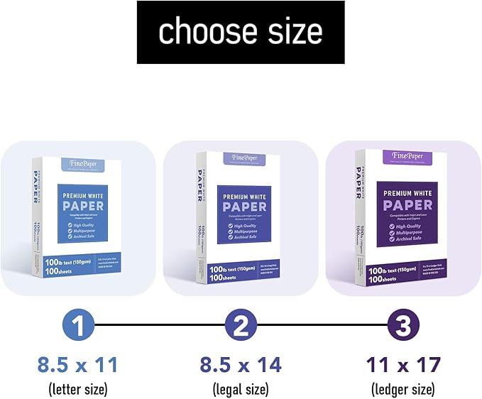 Bright White Paper - Multipurpose Office Print Writing Copy - Flyers, Posters, Design Proposals, Business Documents | 8.5 x 11 | 100lb Text (40lb Bond) | Acid Free Paper | 100 Sheets per Pack