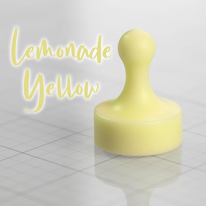 GLASSBOARD STUDIO Powerful Neodymium Magnets, Pawn-Shaped - Strong Fridge/Refrigerator and Whiteboard Magnet, Ideal for Office, Kitchen, Crafts - Rare Earth, Heavy Duty (2, Lemonade Yellow)