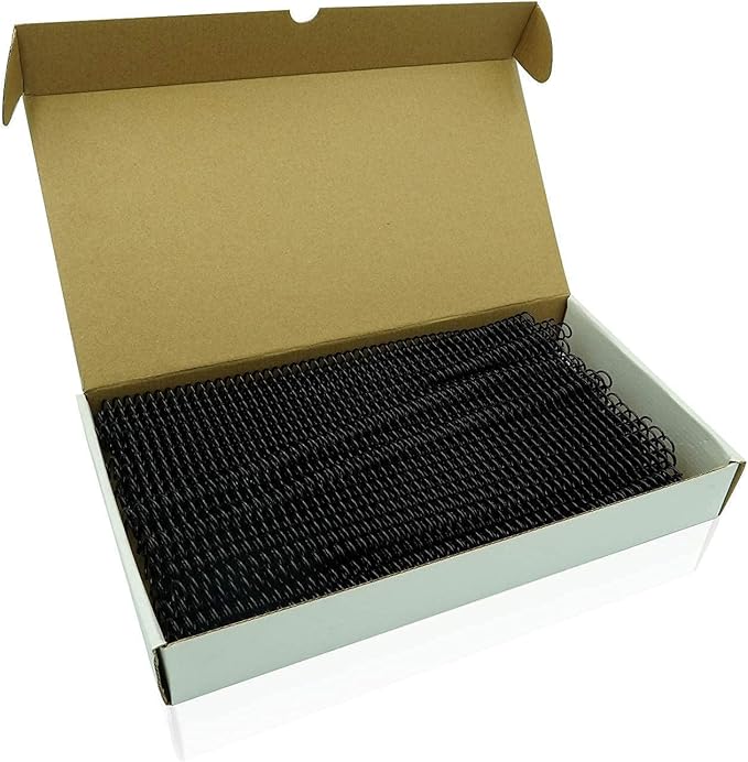 Binditek 100 Pack Plastic Spiral Binding Coils, 10mm(3/8"), 75 Sheet Capacity, 4:1 Pitch, Black, 48Loops, for Letter Size, for Students and Coworkers