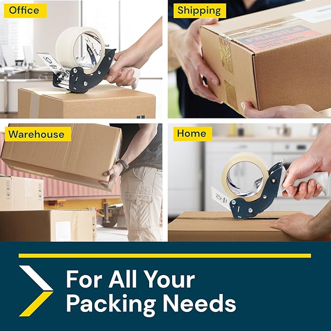 Excell RTS-82891 Low Noise Packing Tape Dispenser, Tape Gun Fit 2 Inch Wide Tape 3 Inch Core for Carton, Packaging and Box Sealing - 2Pack