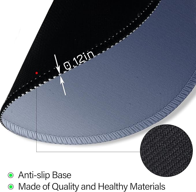 Gradient Grey Work Mouse Pad, Small Round Mouse Pads for Desk, Mini Travel Mousepad for Wireless Computer Laptop, Office Desk Accessories, 8.6 x 8.6 inch