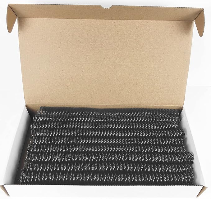 Binditek 100 Pack Plastic Spiral Binding Coils, 14mm(9/16"), 115 Sheet Capacity, 4:1 Pitch, Black, 48 Loops, for Students and Coworkers