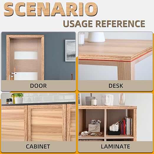 GSCIT Club Red Oak Edge Banding, 7/8 inch x 500ft roll of Veneer Edge Banding Pre-glued Flexible, Wood Tape Banding for Cabinet Repair Furniture