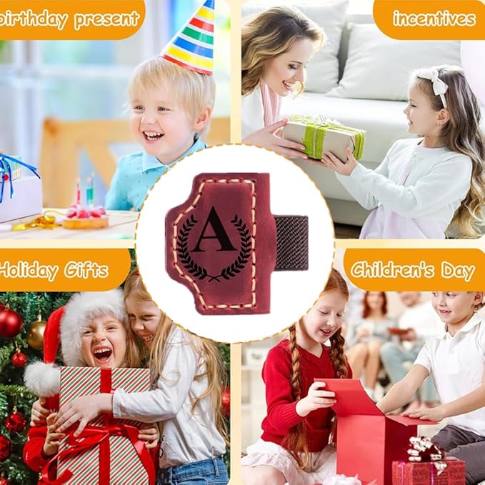 Custom Bookmark with Pen Holder with 26 Letters Personalized Magnetic Leather Book Mark, Customized Name Book Marker Clip with Initial for Men Women, Gifts for Book Lovers, Readers, (Brown, G)