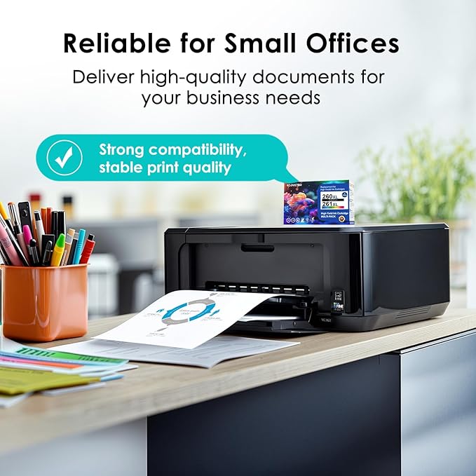 Certified Sustainable Ink Cartridge Replacement for Canon 260 261 260XL 261XL PG-260 CL-261XL Black and Color Combo 2 Pack Compatible for PIXMA TS6420 TS6420a TR7020 TR7020a TR7022a Printer