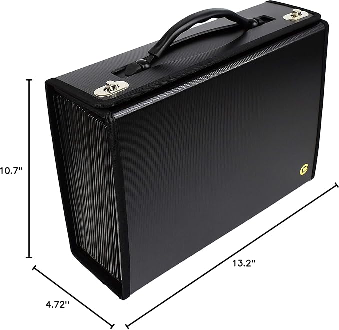 CNK Accordion File Folders with 24 Pockets Organizer for Document Paper Storage Folder Documents Expanding Binder Folio Pocket Receipt Filing Expandable Files Dividers Labels Letter Durable Handle