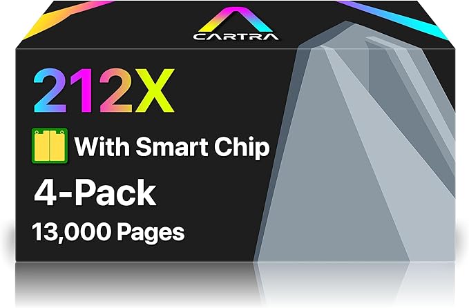 CARTRA 212X High Yield Toner Cartridges 4 Pack for HP Color Laserjet Enterprise Flow MFP M578c, M578z, M554dn, M555dn, M555x, M578dn, M578f, M578, M554, M555 Series Printer