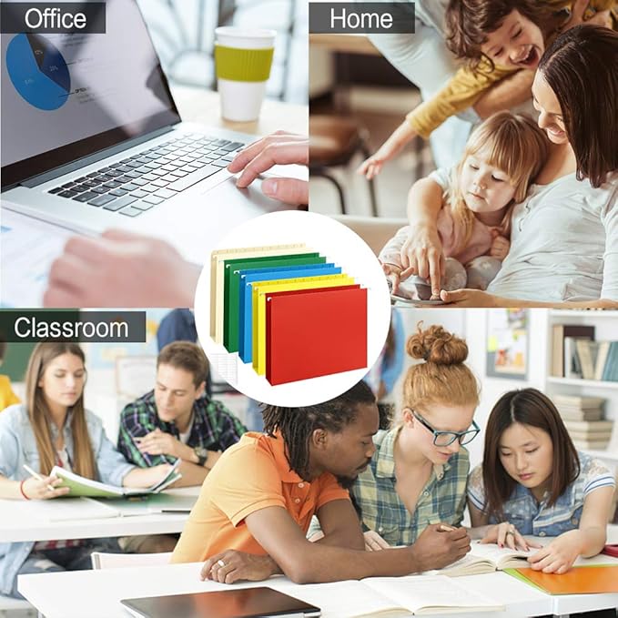 HERKKA Extra Capacity Hanging File Folders, 30 Pack Reinforced Letter Size Hanging Folders with Heavy Duty 2 Inch Expansion, Designed for Bulky Files, Medical Charts, Assorted Colors