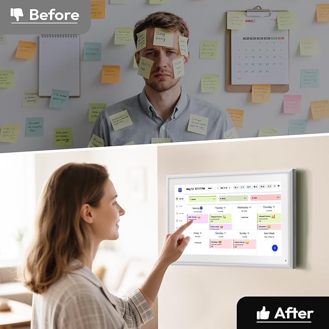 BOCT 15.6'' Digital Calendar Wall - 32GB Memory Touch Screen Chore Chart Smart Calendar,Digital Planner,Auto-Sync,APP Control,Interactive Family Schedules, Gift for Mother