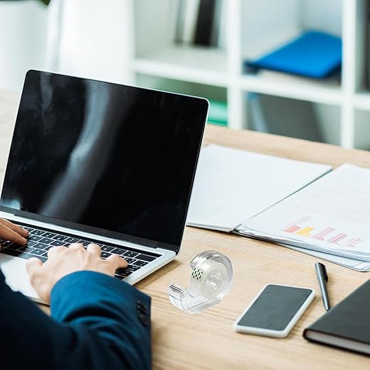 Clear Tape, Transparent Tape for Office, 3/4 in, Dispensered, 24 Packs