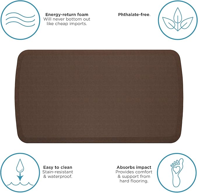 GelPro Linen Truffle Elite Premier Gel & Foam Anti-Fatigue Kitchen Floor Comfort Mat, 20" x 36"