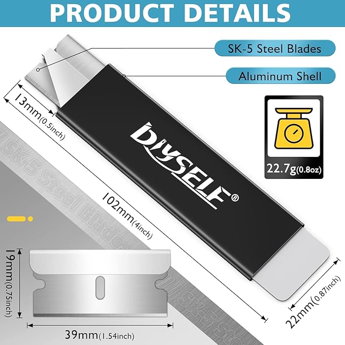 DIYSELF Box Cutters, 48 Pack Utility Knives, Mini Razor Knife, Box Cutter Knife with Single Edge Razor Blade, Box Cutter Retractable for Office, Home, Warehouse, Letter Openers, Box Knife (Black)