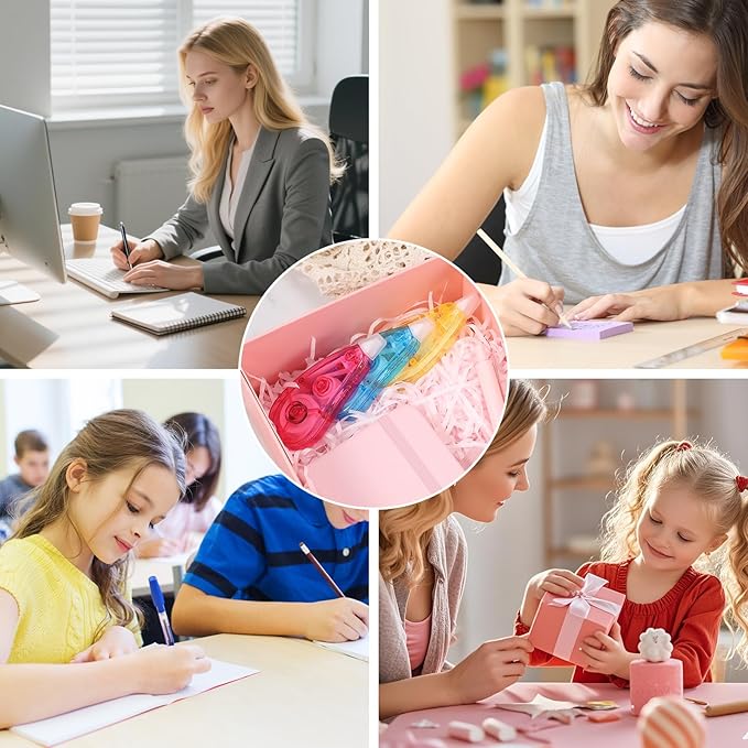 BESARME 24 Pack Correction Tape - Colorful 19.69 Ft Each Correction Tape Roller for Students & Office Supplies