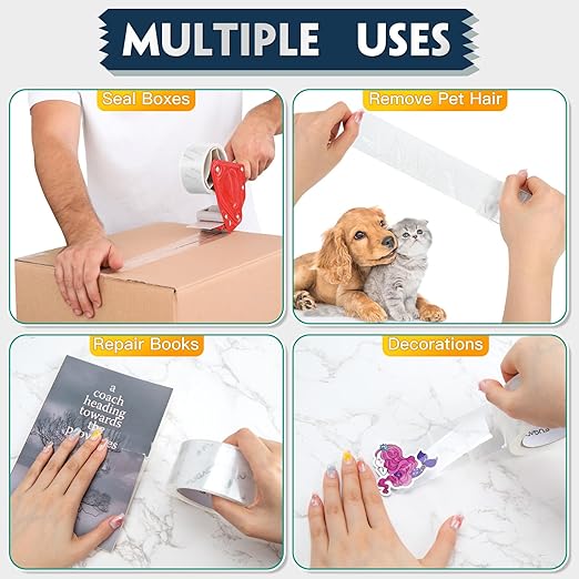 FugaCity Heavy Duty Clear Packing Tape Refills (12 Rolls), Packaging Tape for Moving Sealing, Moving Supplies Shipping Tape,2.7 Mil Thick, 1.88 in Wide,65 Yards Per Roll,Total 780 Yards