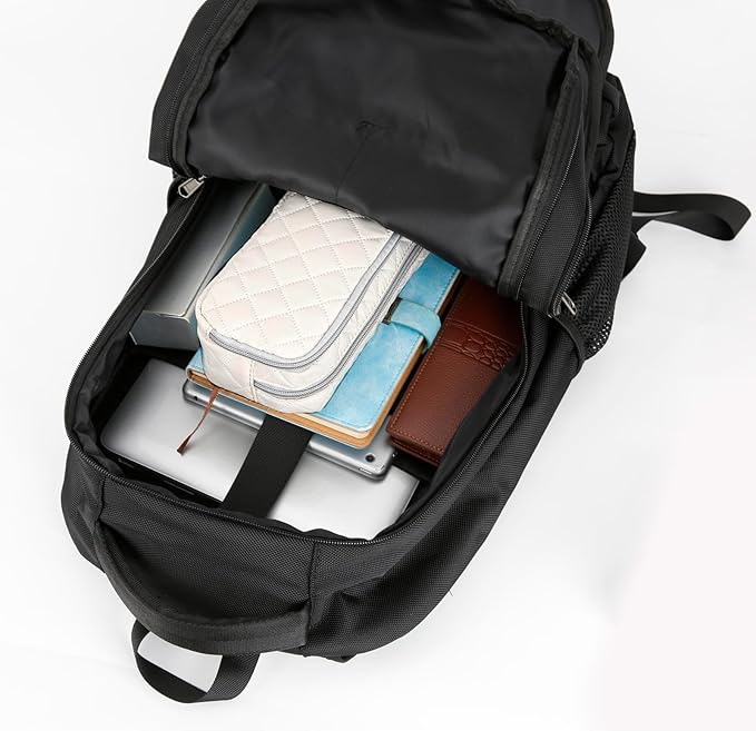 Della Gao Pencil Case Large Capacity Pencil Pouch Soft Quilted Pen Bag Office Stationery Organizer Sturdy Pencil Bag for Men Women - Beige