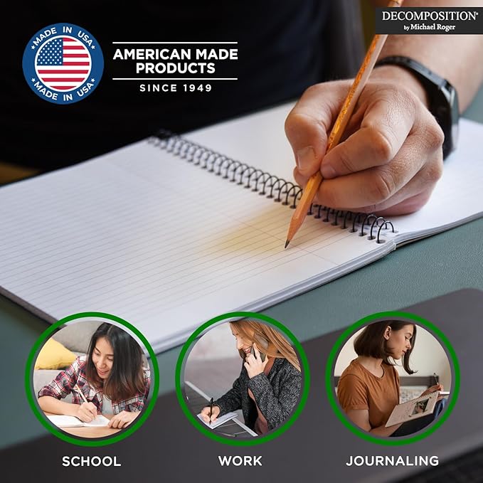Decomposition 24-Pack Everglades College Ruled Spiral Notebooks – 9.75" x 7.5" Journal, 160 Lined Pages Each – 100% Recycled Paper – Bulk Notebooks for Schools, Offices & Institutions – Made in USA