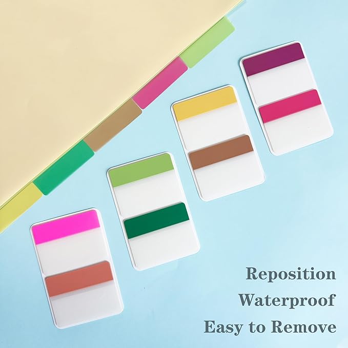 ELII 500 PCS Sticky Index Tabs 2 Inch Book Tabs Page Markers File Tabs Self Adhesive, Labels for Pages Notebooks