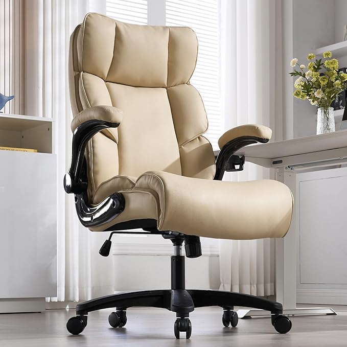 Big and Tall Office Chair 500lbs Wide Seat Executive Office Desk Chair High-Back Office Task Chair, Ergonomic Lumbar Support Computer Office Chairs for Heavy People