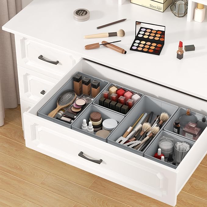 DIMJ Drawer Organizer Clothes Storage - 24 Pack Baby Dresser Organizer for Nursery, Small Fabric Closet Drawer Organizer Bins for Underwears Socks, Foldable Storage Dividers Organization for Bedroom