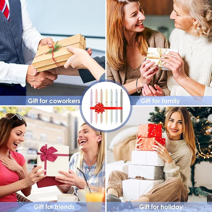 Donyang Gel Pens, 7pcs 0.5mm Cute Black Ink Fine Point Pens With Smooth Writing, Quick Dry Pen For Journaling, Teacher Work Desk Accessories Office School Supplies for Men Women Student (Morandi)