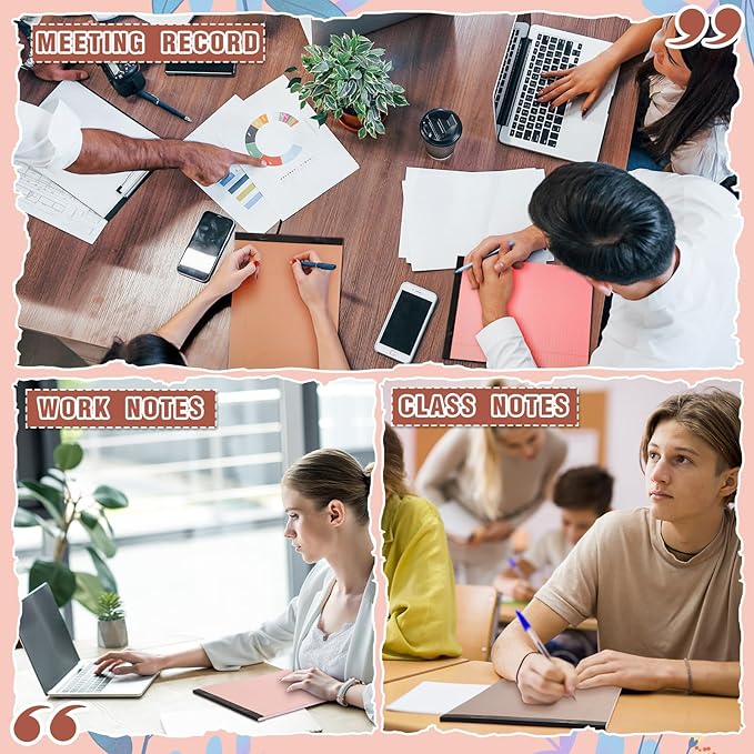 Fuutreo 8 Pcs 8.5'' x 11'' Colored Legal Pad Writing Pads Narrow Ruled 50 Sheets Per Notepad Perforated Writing Notepad Office Supplies for College Office Business (Nut Color)