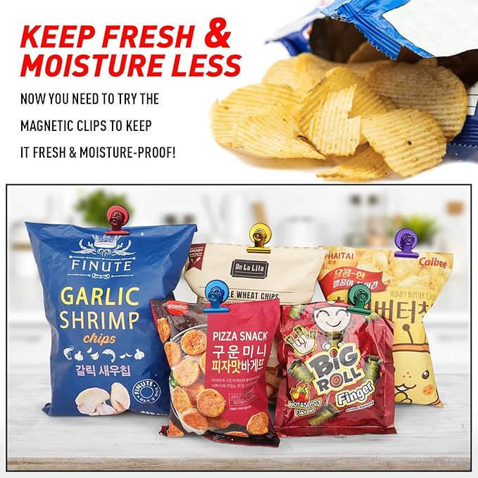 FINDMAG 12 Pack Magnetic Clips for Picture Hanging and Photo Display, Strong Scratch-Free Heavy Duty Magnets for Refrigerator, Whiteboard, Office, Kitchen, Party Use, School