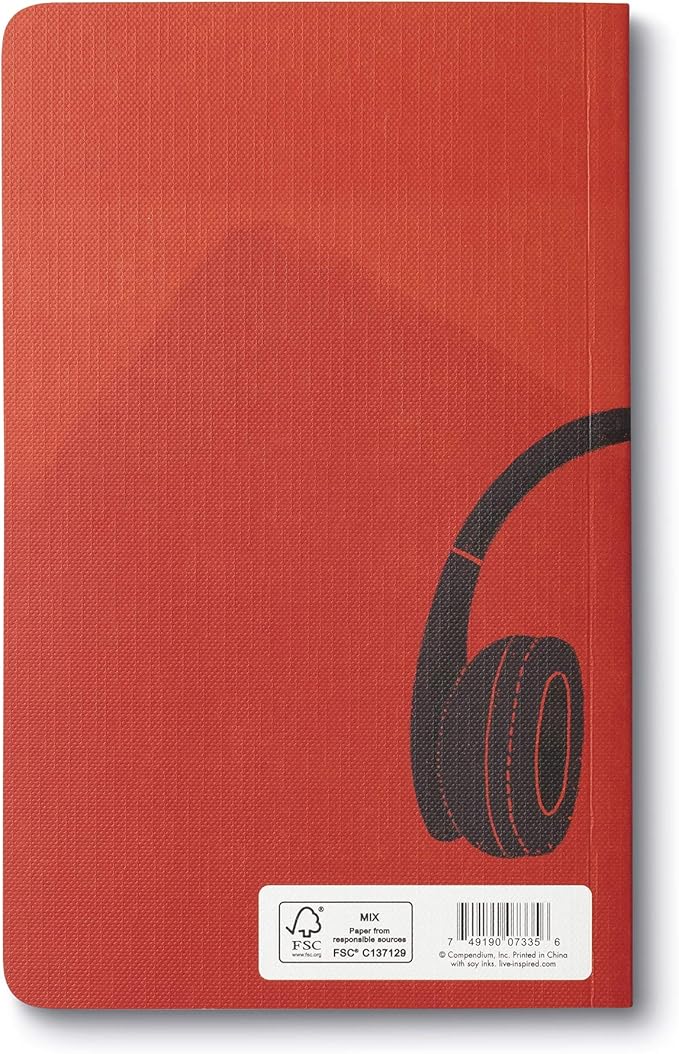 Compendium Softcover Journal - Let Your Music Play – A Write Now Journal with 128 Lined Pages, 5″W x 8″H