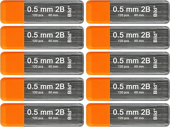 Bild Premium 1200 leads of 0.5mm 2B Mechanical Pencil Lead Refills (2B Mega, 0.5 mm)