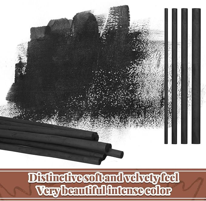 Gueevin 24 Pcs Willow Charcoal Sticks, Willow Charcoal, Artists, Beginners, Students, Perfect for Sketching, Drawing, Shading, and Fine Art (2-4mm,4-5mm,5-7mm,7-9mm)