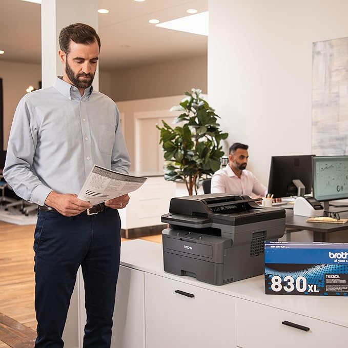 Brother MFC-L2820DW Wireless Compact Monochrome All-in-One Laser Printer with Copy, Scan and Fax, Duplex, Black & White | Includes Refresh Subscription Trial(1), Works with Alexa