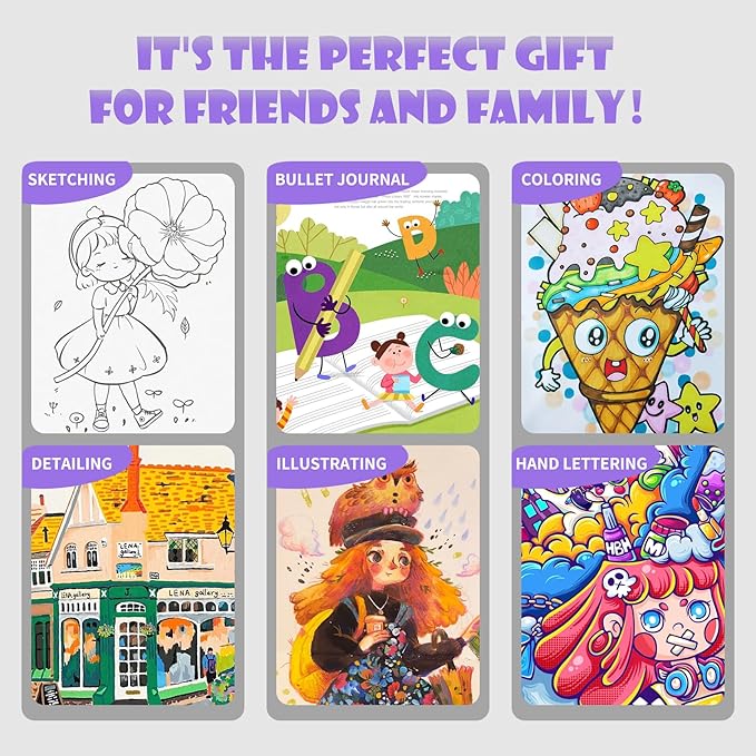 Double Brush Marker Pens, 100 Colors Art Markers Set with Fine Tip and Brush Tip for Kids Adult Coloring Book Hand Lettering Calligraphy Drawing Art Supplies Kit