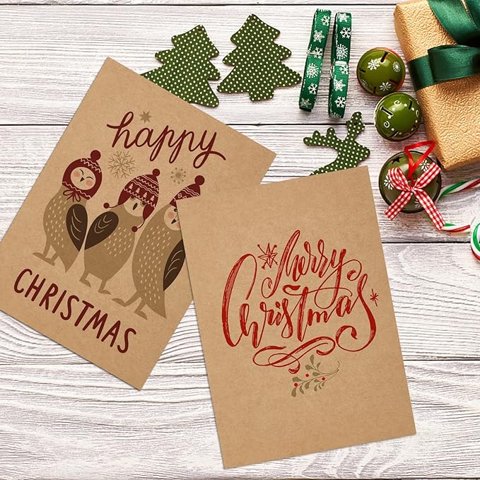 Brown Craft Cardstock 5x7 Blank Cards, Goefun 100 Pack 80lb Cover Card Stock for Invitations, Business, Greetings, DIY