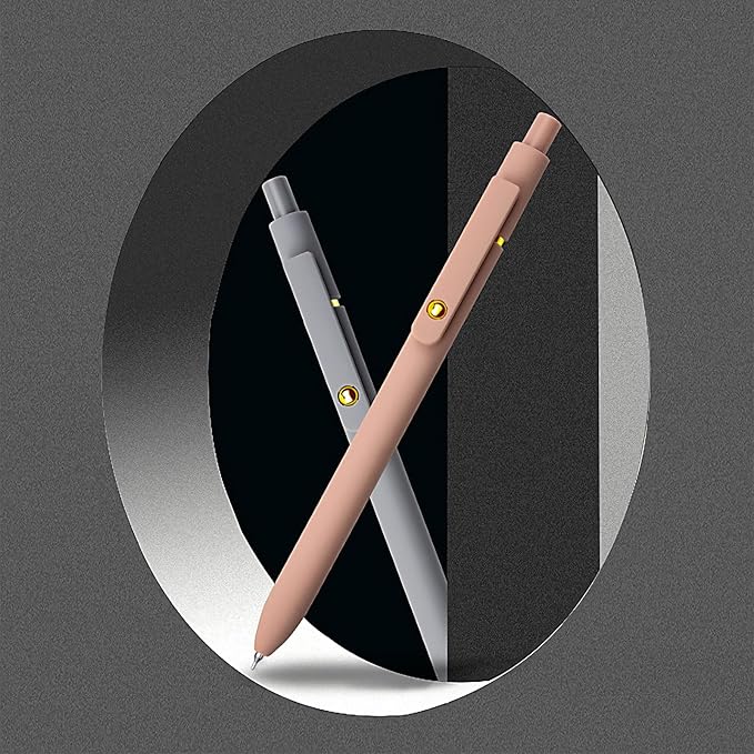 Gel Pens, 6 Pcs 0.5mm Fine Point Smooth Writing Pens Cute Pens, High-End Series Black Ink Pens for Journaling Note Taking, School Office Supplies for Women Men (6 Pcs Gold Morandi)