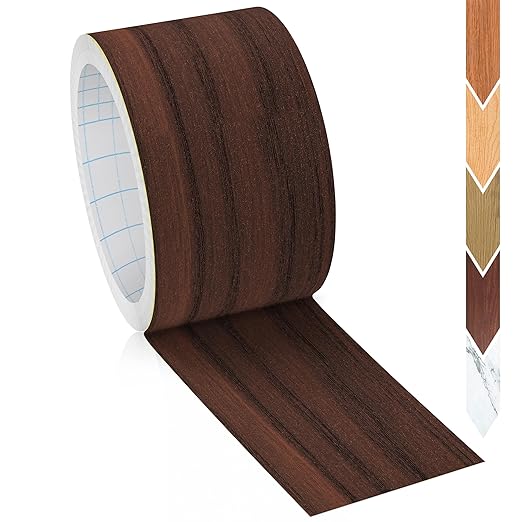 GSCIT Club Wood Grain Repair Tape, 2.3 inch X 25ft Self Adhesive Walnut Grain Repair Patch for Tables, Chairs, Baseboards, Doors, Windows, Floors, Handicraft DIY.
