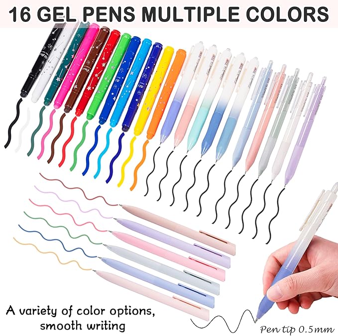 Bible Study Supplies for Women & Journaling Kit - Pencil Case, 12 Colored Highlighters No Bleed, 75 Index Bible Tabs, A5 Notebook, 16 Gel Pens & 4 Transparent Notes - Christian Gifts, Green Daisies