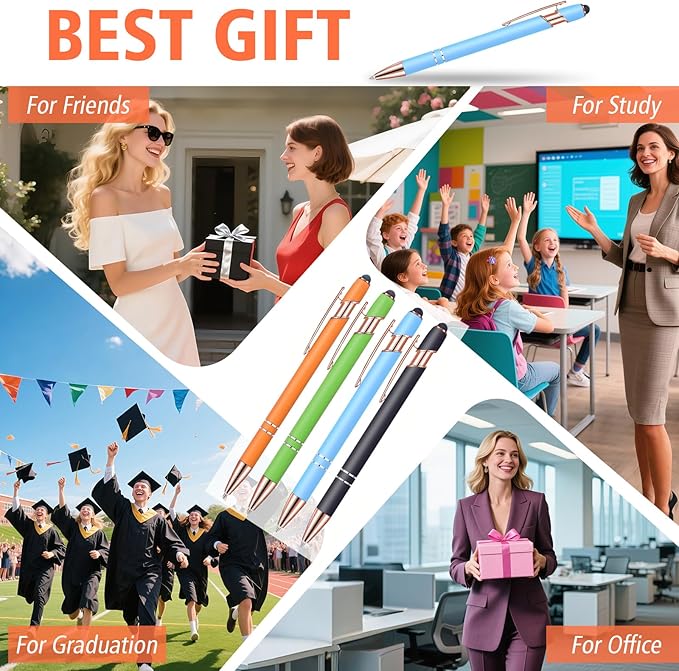 Bulk Custom Personalized Pens with Name & Logo Printing Perfect for Business, Graduation Gifts & Party Events 12 to 1008 Pieces Pack Ballpoint Pens