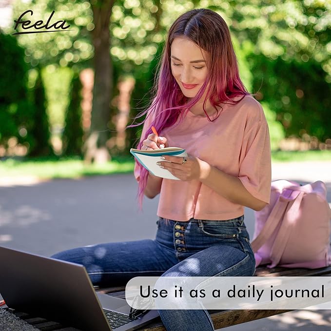 feela 8 Pack Soft Cover Journal Bulk, Notebooks College Ruled for Work, Lined Travel Journal for Women Men, Note Taking Notebook School Supplies Business Writing, 8.2” x 5.5”, A5, Emerald