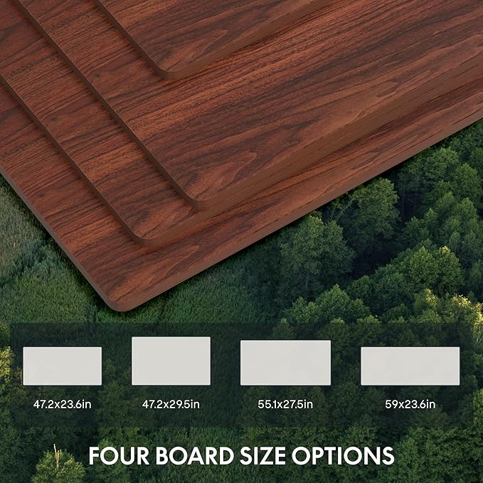 FLEXISPOT E6 Essential 3 Stages Dual Motor Electric Standing Desk 48x30 Inch Whole-Piece Board Height Adjustable Electric Sit Stand Desk(Black Frame + Mahogany Desktop, 2 Packages)